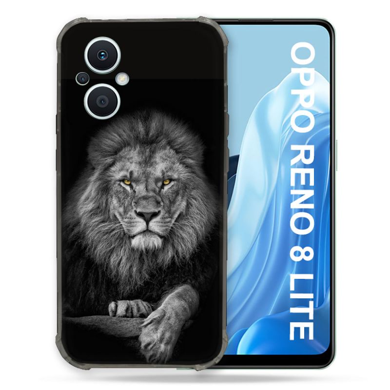 Coque Renforcée Pour Oppo Reno 8 Lite 5G Animal Lion Majestueux