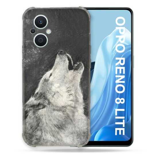 Coque Renforcée Pour Oppo Reno 8 Lite 5G Animal Loup Hurlement