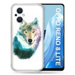 Coque Renforcée Pour Oppo Reno 8 Lite 5G Animal Loup Montagne