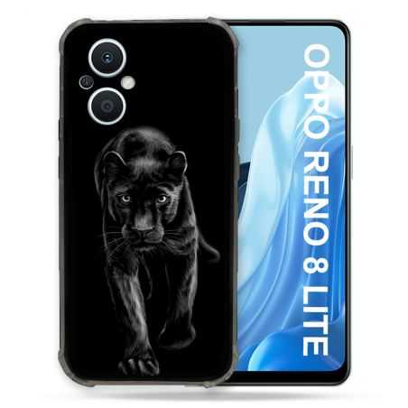 Coque Renforcée Pour Oppo Reno 8 Lite 5G Animal Panthère Noire