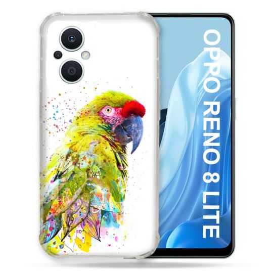 Coque Renforcée Pour Oppo Reno 8 Lite 5G Animal Perroquet Jaune