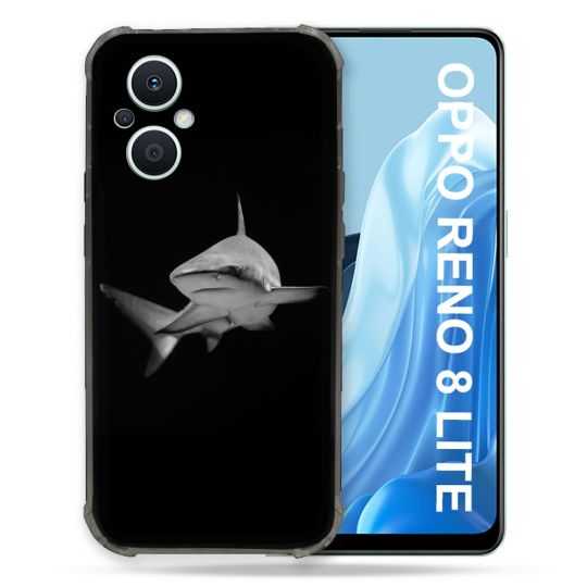 Coque Renforcée Pour Oppo Reno 8 Lite 5G Animal Requin Sombre