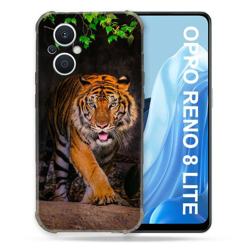 Coque Renforcée Pour Oppo Reno 8 Lite 5G Animal Tigre Jungle