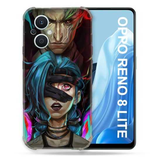 Coque Renforcée Pour Oppo Reno 8 Lite 5G Arcane Jynx Bleu