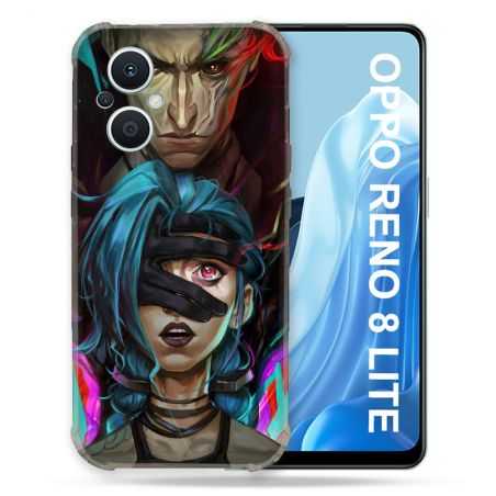 Coque Renforcée Pour Oppo Reno 8 Lite 5G Arcane Jynx Bleu