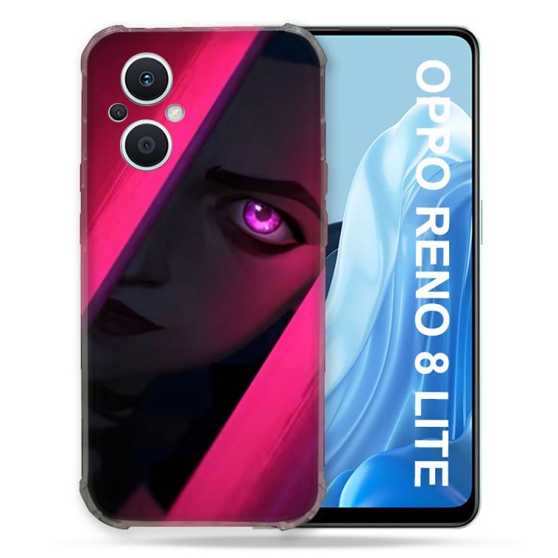 Coque Renforcée Pour Oppo Reno 8 Lite 5G Arcane Jynx Rose