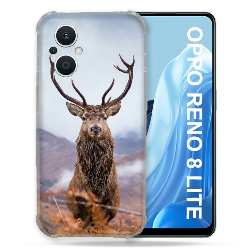 Coque Renforcée Pour Oppo Reno 8 Lite 5G Chasse Chevreuil Montagne