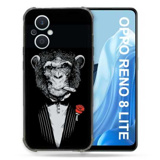 Coque Renforcée Pour Oppo Reno 8 Lite 5G Decale Singe Mafia