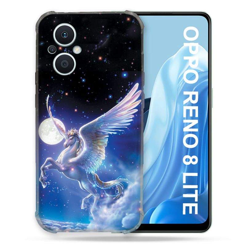 Coque Renforcée Pour Oppo Reno 8 Lite 5G Fantastique Licorne Céleste