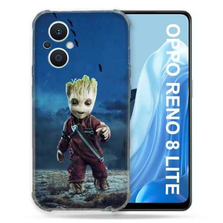 Coque Renforcée Pour Oppo Reno 8 Lite 5G Groot Bleu
