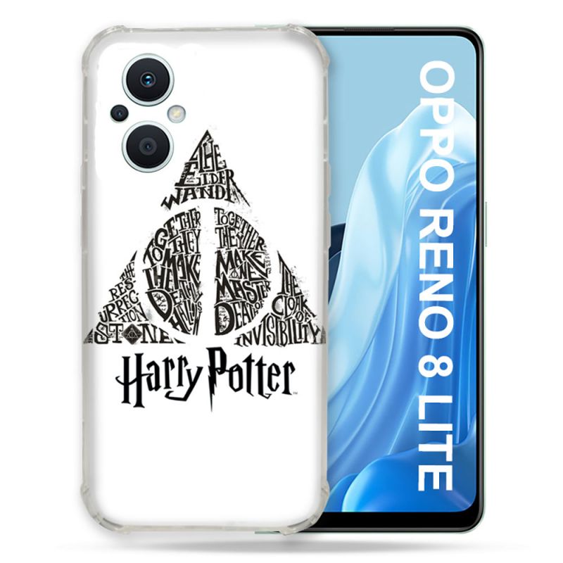 Coque Renforcée Pour Oppo Reno 8 Lite 5G Harry Potter Hollows triangle Blanc