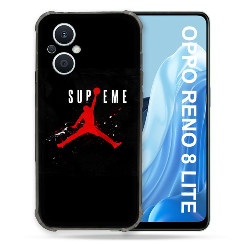Coque Renforcée Pour Oppo Reno 8 Lite 5G Jordan Supreme Noir