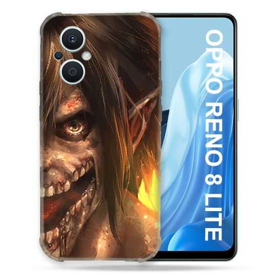 Coque Renforcée Pour Oppo Reno 8 Lite 5G Manga Attaque Titans Eren Titan
