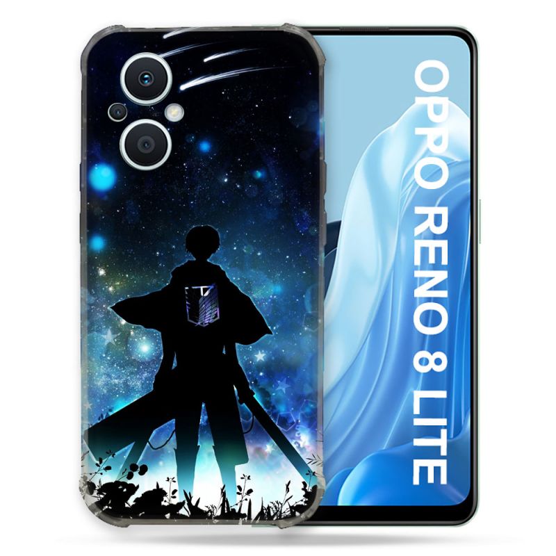 Coque Renforcée Pour Oppo Reno 8 Lite 5G Manga Attaque Titans Levi