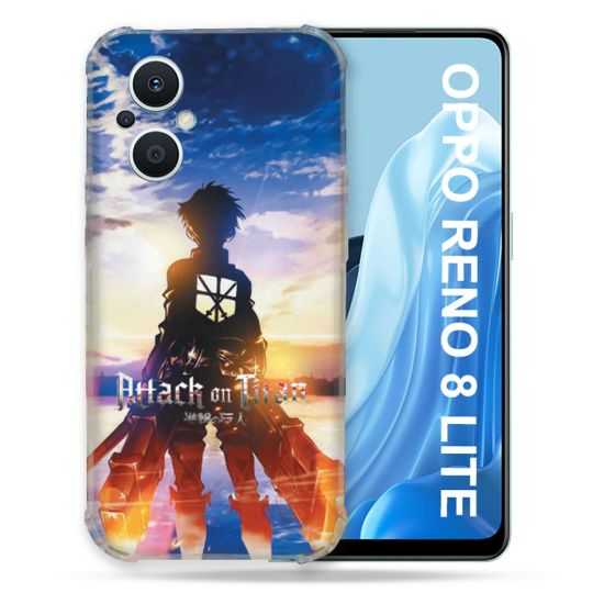 Coque Renforcée Pour Oppo Reno 8 Lite 5G Manga Attaque Titans Soleil