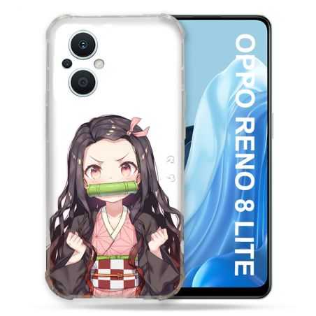 Coque Renforcée Pour Oppo Reno 8 Lite 5G Manga Demon Slayer Nezuko