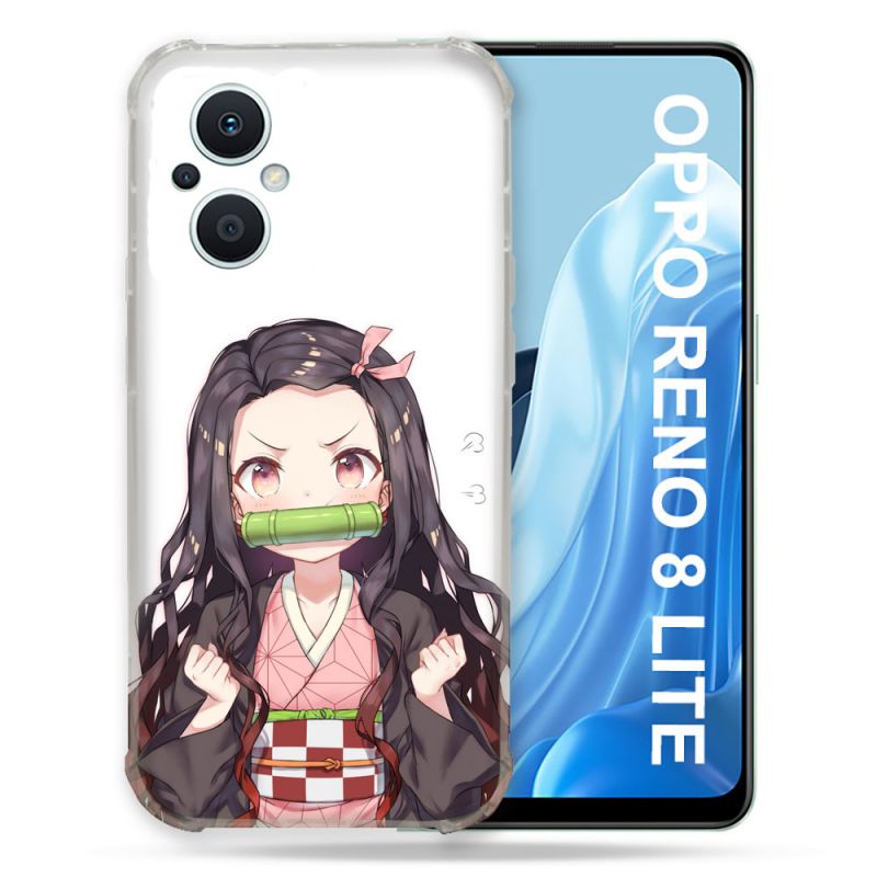 Coque Renforcée Pour Oppo Reno 8 Lite 5G Manga Demon Slayer Nezuko