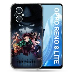 Coque Renforcée Pour Oppo Reno 8 Lite 5G Manga Demon Slayer Noir