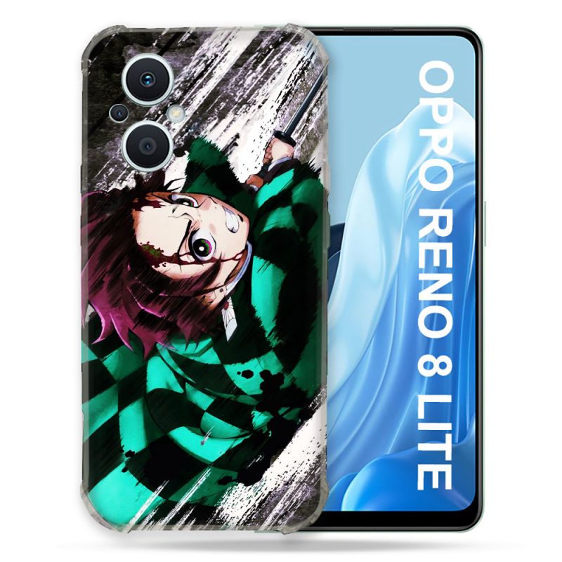 Coque Renforcée Pour Oppo Reno 8 Lite 5G Manga Demon Slayer Tanjiro