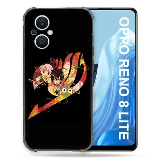 Coque Renforcée Pour Oppo Reno 8 Lite 5G Manga Fairy Tail Logo Noir
