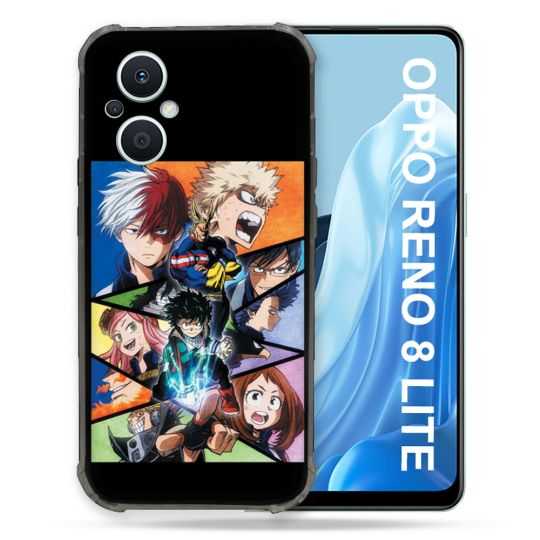 Coque Renforcée Pour Oppo Reno 8 Lite 5G Manga My Hero Academia Noir