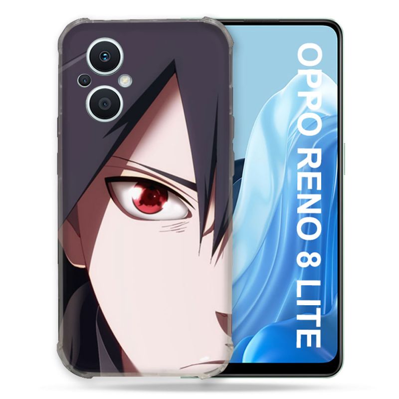 Coque Renforcée Pour Oppo Reno 8 Lite 5G Manga Naruto Sasuke visage