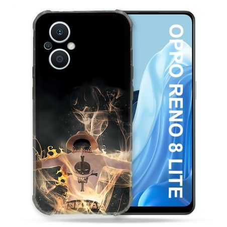 Coque Renforcée Pour Oppo Reno 8 Lite 5G Manga One Piece Ace Noir