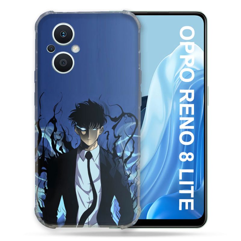 Coque Renforcée Pour Oppo Reno 8 Lite 5G Manga Solo Leveling Sung Bleu