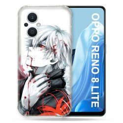 Coque Renforcée Pour Oppo Reno 8 Lite 5G Manga Tokyo Ghoul Kaneki Blanc