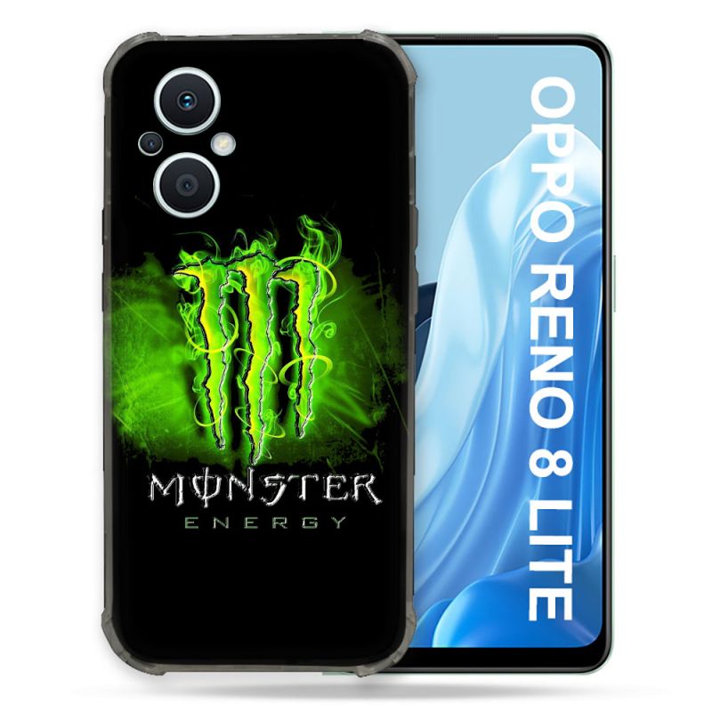 Coque Renforcée Pour Oppo Reno 8 Lite 5G Monster Energy Vert