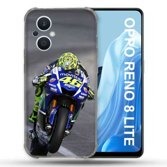 Coque Renforcée Pour Oppo Reno 8 Lite 5G Moto Course GP Wheeling 46