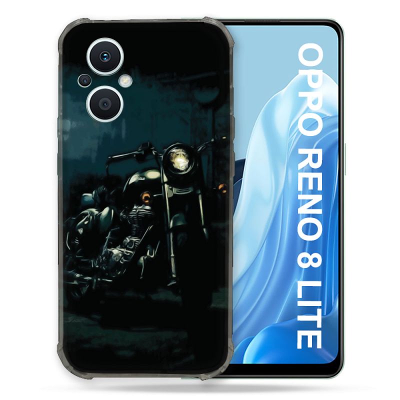 Coque Renforcée Pour Oppo Reno 8 Lite 5G Moto Harley Vintage