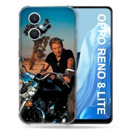 Coque Renforcée Pour Oppo Reno 8 Lite 5G Musique Johnny Hallyday Moto