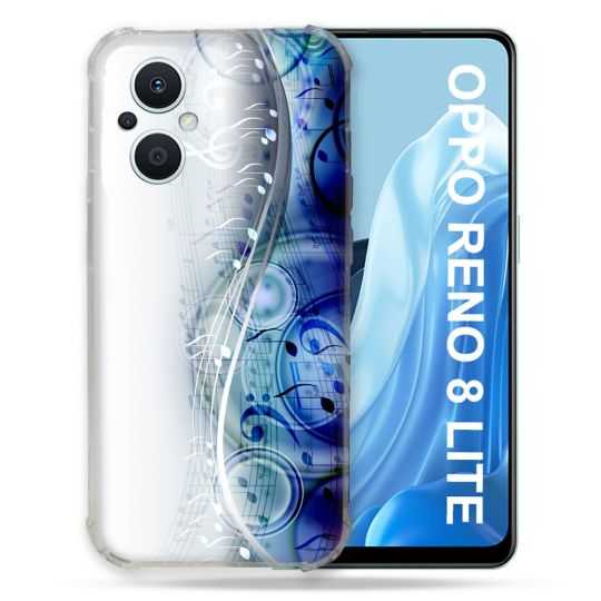 Coque Renforcée Pour Oppo Reno 8 Lite 5G Musique Partition Vague
