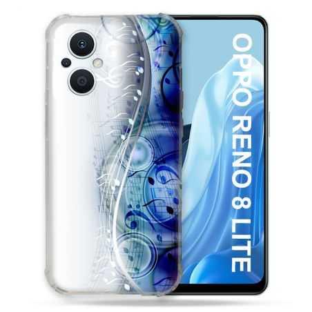 Coque Renforcée Pour Oppo Reno 8 Lite 5G Musique Partition Vague
