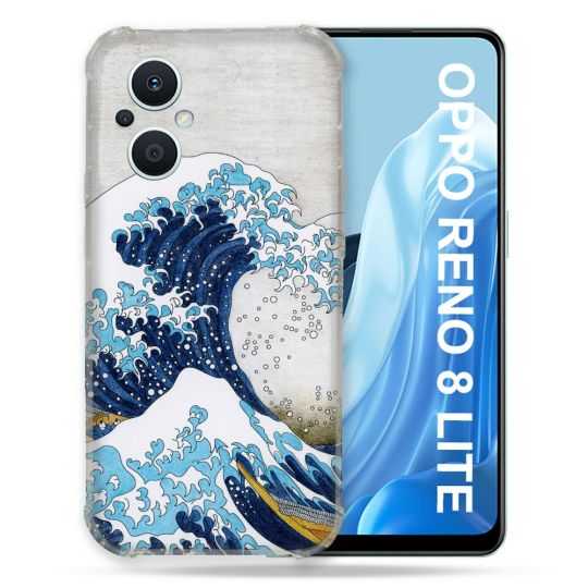 Coque Renforcée Pour Oppo Reno 8 Lite 5G Peinture La Grande Vague