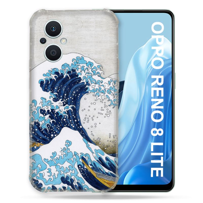 Coque Renforcée Pour Oppo Reno 8 Lite 5G Peinture La Grande Vague