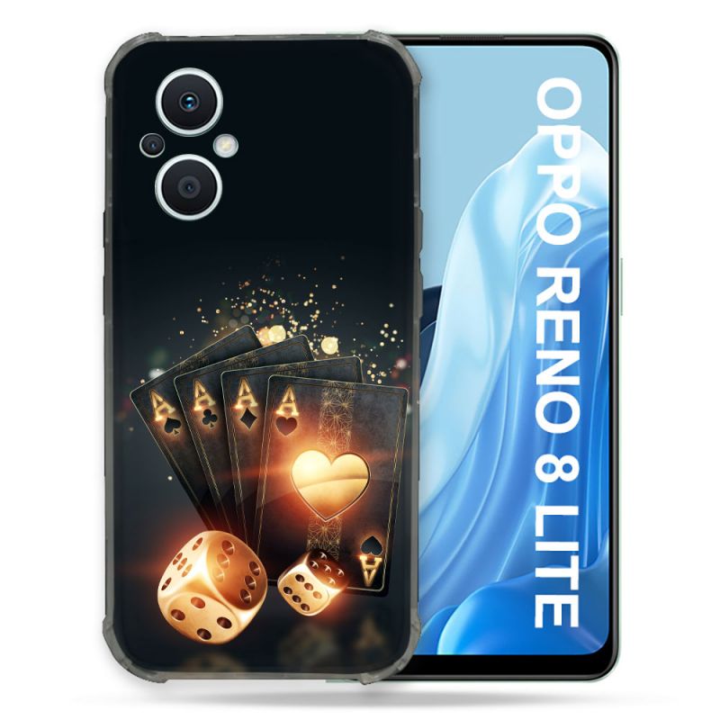 Coque Renforcée Pour Oppo Reno 8 Lite 5G Poker Des
