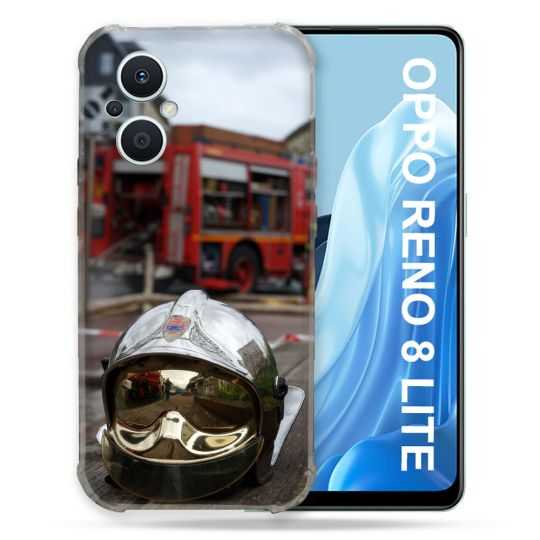 Coque Renforcée Pour Oppo Reno 8 Lite 5G Pompier Casque Camion