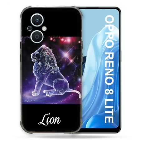 Coque Renforcée Pour Oppo Reno 8 Lite 5G Signe Zodiaque 2 Lion