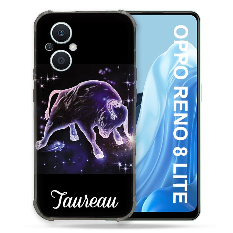 Coque Renforcée Pour Oppo Reno 8 Lite 5G Signe Zodiaque 2 Taureau