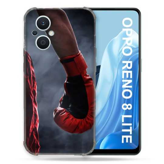 Coque Renforcée Pour Oppo Reno 8 Lite 5G Sport Boxe Gant Rouge
