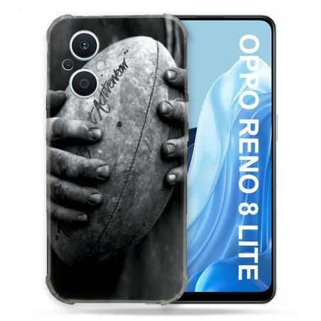 Coque Renforcée Pour Oppo Reno 8 Lite 5G Sport Rugby Ballon Vintage