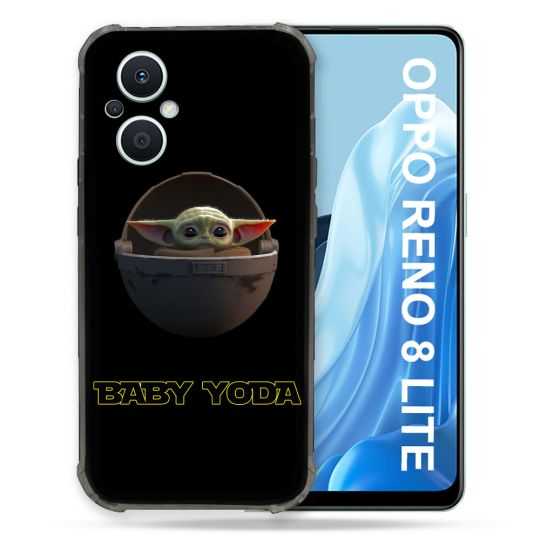 Coque Renforcée Pour Oppo Reno 8 Lite 5G Star Wars - Yoda bebe noir