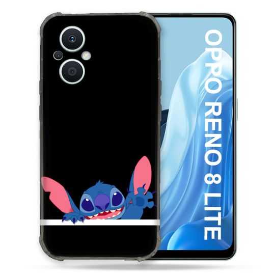 Coque Renforcée Pour Oppo Reno 8 Lite 5G Stitch Noir