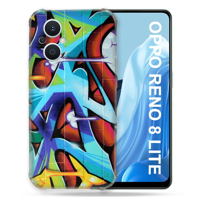 Coque Renforcée Pour Oppo Reno 8 Lite 5G Street Art Graf Color