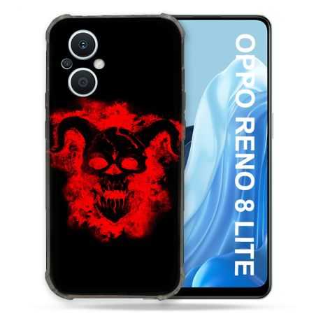 Coque Renforcée Pour Oppo Reno 8 Lite 5G Tete de Mort Diable