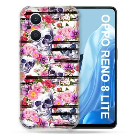Coque Renforcée Pour Oppo Reno 8 Lite 5G Tete de Mort Pattern