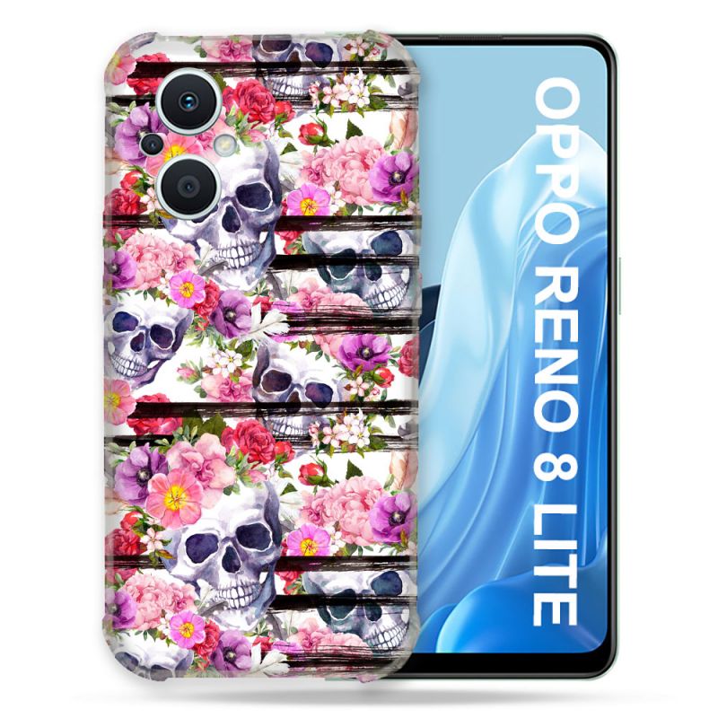 Coque Renforcée Pour Oppo Reno 8 Lite 5G Tete de Mort Pattern