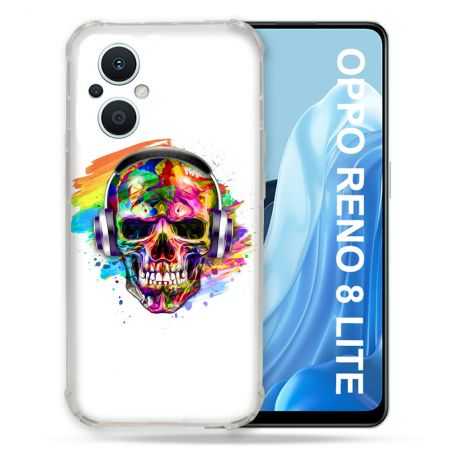 Coque Renforcée Pour Oppo Reno 8 Lite 5G Tete de Mort Tag